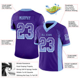 Custom Purple Light Blue-White Drift Fashion Football Jersey
