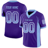 Custom Purple Light Blue-White Drift Fashion Football Jersey