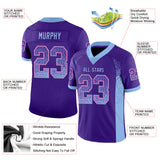 Custom Purple Light Blue-Pink Drift Fashion Football Jersey