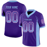 Custom Purple Light Blue-Pink Drift Fashion Football Jersey