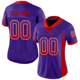 Custom Purple Red-White Drift Fashion Football Jersey