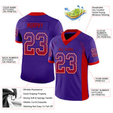 Custom Purple Red-White Drift Fashion Football Jersey