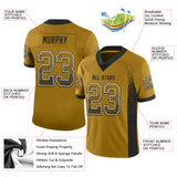 Custom Old Gold Black-White Drift Fashion Football Jersey