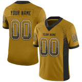 Custom Old Gold Black-White Drift Fashion Football Jersey