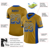 Custom Old Gold Royal-White Drift Fashion Football Jersey