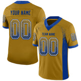 Custom Old Gold Royal-White Drift Fashion Football Jersey