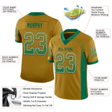Custom Old Gold Kelly Green-White Drift Fashion Football Jersey