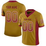 Custom Old Gold Crimson-White Drift Fashion Football Jersey