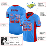 Custom Powder Blue Red-White Drift Fashion Football Jersey