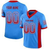 Custom Powder Blue Red-White Drift Fashion Football Jersey