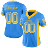 Custom Powder Blue Gold-White Drift Fashion Football Jersey