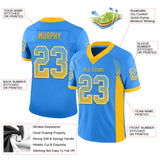 Custom Powder Blue Gold-White Drift Fashion Football Jersey