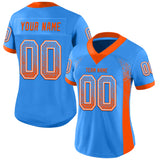 Custom Powder Blue Orange-White Drift Fashion Football Jersey