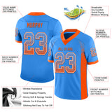 Custom Powder Blue Orange-White Drift Fashion Football Jersey