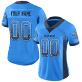 Custom Powder Blue Navy-White Drift Fashion Football Jersey