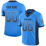 Custom Powder Blue Navy-White Drift Fashion Football Jersey