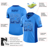 Custom Powder Blue Royal-White Drift Fashion Football Jersey