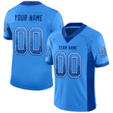 Custom Powder Blue Royal-White Drift Fashion Football Jersey