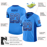 Custom Powder Blue Royal-Orange Drift Fashion Football Jersey