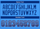 Custom Powder Blue Royal-Orange Drift Fashion Football Jersey