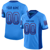 Custom Powder Blue Royal-Red Drift Fashion Football Jersey