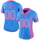 Custom Powder Blue Pink-White Drift Fashion Football Jersey