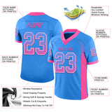 Custom Powder Blue Pink-White Drift Fashion Football Jersey