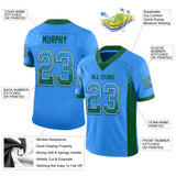 Custom Powder Blue Green-White Drift Fashion Football Jersey