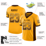 Custom Gold Brown-White Drift Fashion Football Jersey
