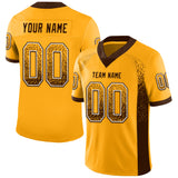 Custom Gold Brown-White Drift Fashion Football Jersey