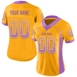 Custom Gold Medium Purple-White Drift Fashion Football Jersey