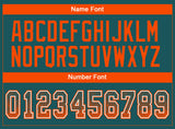 Custom Midnight Green Orange-White Drift Fashion Football Jersey