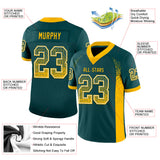 Custom Midnight Green Gold-White Drift Fashion Football Jersey