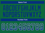 Custom Kelly Green Royal-White Drift Fashion Football Jersey
