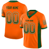 Custom Orange Green-White Drift Fashion Football Jersey