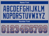 Custom Gray Royal-Orange Drift Fashion Football Jersey