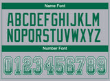 Custom Gray Kelly Green-White Drift Fashion Football Jersey