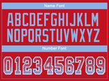 Custom Red Light Blue-White Drift Fashion Football Jersey