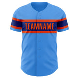 Custom Electric Blue Orange-Royal Authentic Baseball Jersey