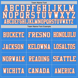 Custom Powder Blue Orange-White Mesh Authentic Throwback Football Jersey