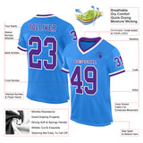 Custom Powder Blue Purple-White Mesh Authentic Throwback Football Jersey