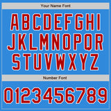 Custom Electric Blue Red-White Authentic Baseball Jersey