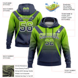 Custom Stitched Neon Green Navy-White Fade Fashion Arrow Sports Pullover Sweatshirt Hoodie