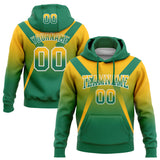 Custom Stitched Gold Kelly Green-White Fade Fashion Arrow Sports Pullover Sweatshirt Hoodie