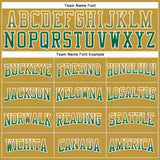 Custom Stitched Old Gold Kelly Green-White Fade Fashion Arrow Sports Pullover Sweatshirt Hoodie
