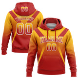 Custom Stitched Gold Red-White Fade Fashion Arrow Sports Pullover Sweatshirt Hoodie