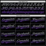 Custom Black Gray-Purple Authentic Fade Fashion Baseball Jersey