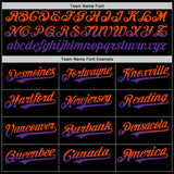 Custom Black Orange-Purple Authentic Fade Fashion Baseball Jersey