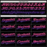 Custom Black Pink-Purple Authentic Fade Fashion Baseball Jersey