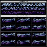 Custom Black Light Blue-Purple Authentic Fade Fashion Baseball Jersey
